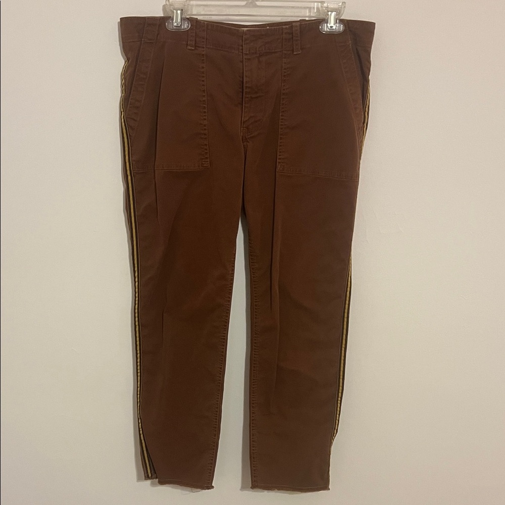 Nili Lotan Brown Rust Color Pants with Side Stripe